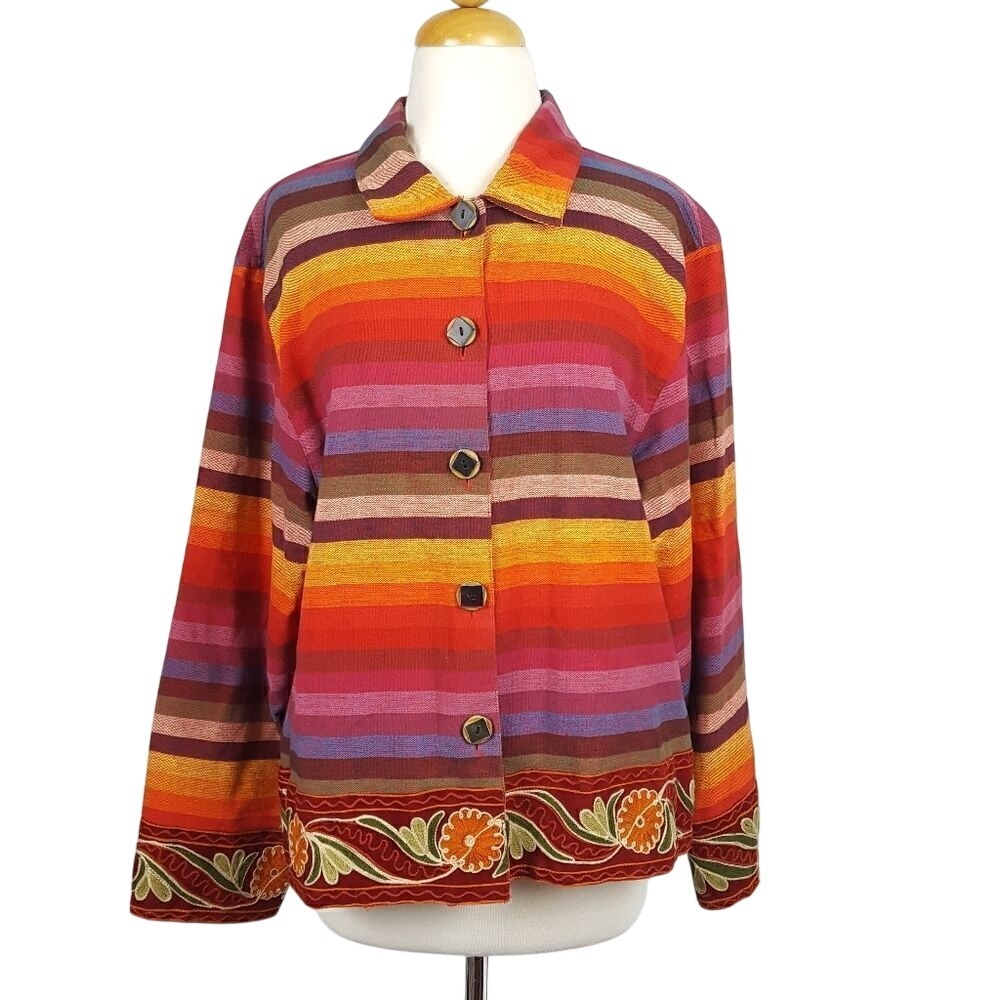Tantrums Canvas Jacket Size  Large Multicolor‎ Western